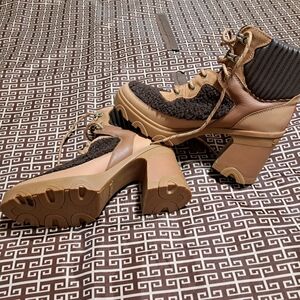 Sorel Brex Heel Cozy Lace Boot Shoes Womens Size 9.5 Brown Waterproof